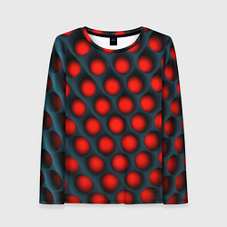 Женский лонгслив Оптическая иллюзия красная броня