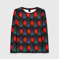 Лонгслив женский Металлическая решетка паттерн, цвет: 3D-принт