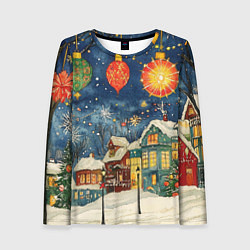 Женский лонгслив Новый год на улице