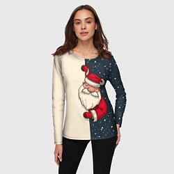 Лонгслив женский Дед Мороз, цвет: 3D-принт — фото 2