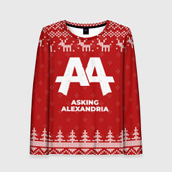Лонгслив женский Новогодний Asking Alexandria с оленями, цвет: 3D-принт