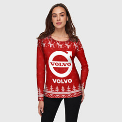 Лонгслив женский Новогодний Volvo с оленями, цвет: 3D-принт — фото 2
