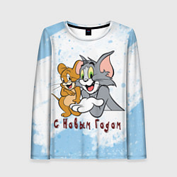 Лонгслив женский Поздравление от Тома и Джерри, цвет: 3D-принт