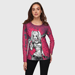 Лонгслив женский Харли Квинн с битой, цвет: 3D-принт — фото 2