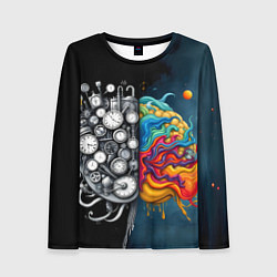 Лонгслив женский Креативный мозг, цвет: 3D-принт