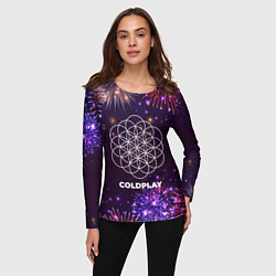 Лонгслив женский Праздничный Coldplay, цвет: 3D-принт — фото 2
