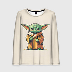 Лонгслив женский Малыш Грогу - Мандолорец, цвет: 3D-принт