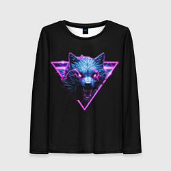 Лонгслив женский Волк в неоне, цвет: 3D-принт