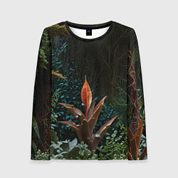 Лонгслив женский Объемные растения, цвет: 3D-принт