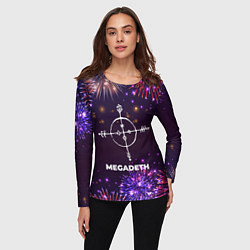 Лонгслив женский Праздничный Megadeth, цвет: 3D-принт — фото 2