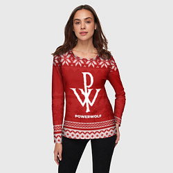Лонгслив женский Новогодний Powerwolf, цвет: 3D-принт — фото 2