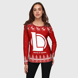 Лонгслив женский Новогодний League of Legends с оленями, цвет: 3D-принт — фото 2