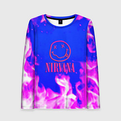 Лонгслив женский Nirvana neon flame, цвет: 3D-принт