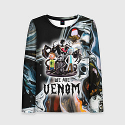 Лонгслив женский Морти и Рик под властью ядовитой слизи - коллаба, цвет: 3D-принт