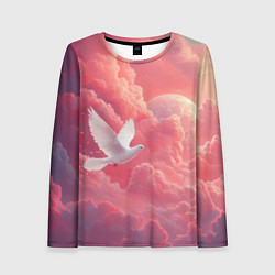 Лонгслив женский Белый голубь в небесах, цвет: 3D-принт