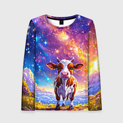 Лонгслив женский Коровка и звездное небо, цвет: 3D-принт
