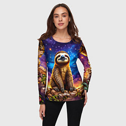 Лонгслив женский Ленивец и звездное небо, цвет: 3D-принт — фото 2
