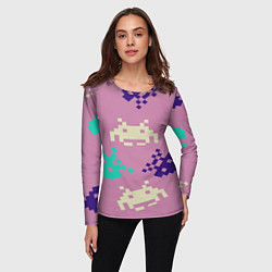 Лонгслив женский Пиксели фильтр, цвет: 3D-принт — фото 2