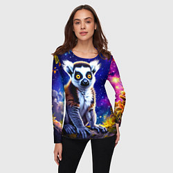 Лонгслив женский Лемур и звездная ночь, цвет: 3D-принт — фото 2