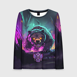 Лонгслив женский Атакующий русский медведь, цвет: 3D-принт