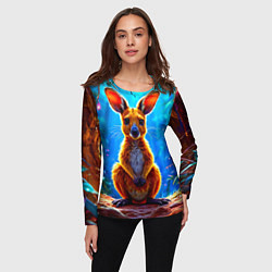 Лонгслив женский Кенгуру в джунглях, цвет: 3D-принт — фото 2