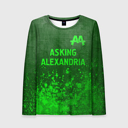 Лонгслив женский Asking Alexandria - green gradient посередине, цвет: 3D-принт