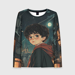 Лонгслив женский Гарри Поттер и ночной город, цвет: 3D-принт
