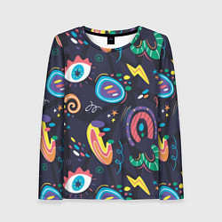 Женский лонгслив Космическая абстракция с глазами