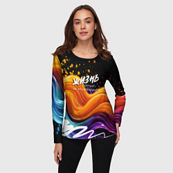 Лонгслив женский Жизнь не поле, цвет: 3D-принт — фото 2