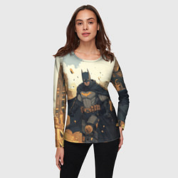 Лонгслив женский Бэтмен и разрушенный город, цвет: 3D-принт — фото 2