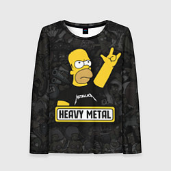 Лонгслив женский Heavy metal Гомер симпсон, цвет: 3D-принт