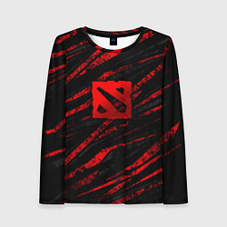 Лонгслив женский Dota 2 - красные потертости, цвет: 3D-принт