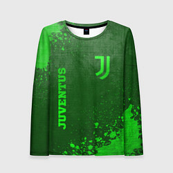 Женский лонгслив Juventus - green gradient вертикально