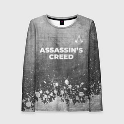 Лонгслив женский Assassins Creed - grey gradient посередине, цвет: 3D-принт