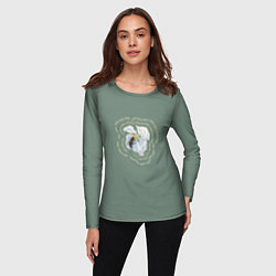 Лонгслив женский Весна пчела на цветке, цвет: 3D-принт — фото 2