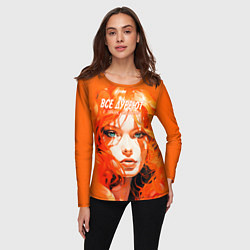Лонгслив женский Все дуреют с этих шатенок, цвет: 3D-принт — фото 2