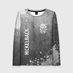 Лонгслив женский Nickelback - grey gradient вертикально, цвет: 3D-принт