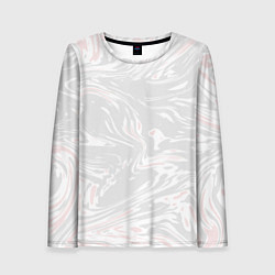 Женский лонгслив Серо-розовые разводы - абстрактный узор