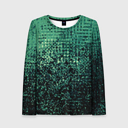 Женский лонгслив Чёрно-зелёный абстракция с пятнами