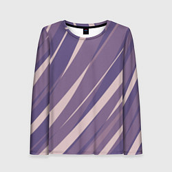 Лонгслив женский Фиолетовый абстрактные полосы, цвет: 3D-принт