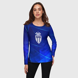 Лонгслив женский Monaco blue poly, цвет: 3D-принт — фото 2