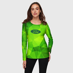 Лонгслив женский Ford green poly, цвет: 3D-принт — фото 2