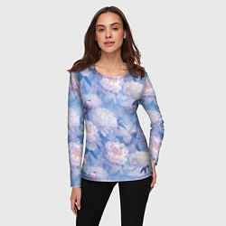 Лонгслив женский Цветы в туманности, цвет: 3D-принт — фото 2