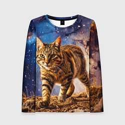 Лонгслив женский Пиксибоб в космосе, цвет: 3D-принт
