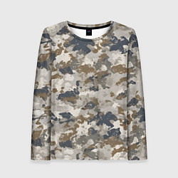 Лонгслив женский Светлый камуфляж, цвет: 3D-принт