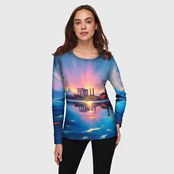 Лонгслив женский Античный островок, цвет: 3D-принт — фото 2