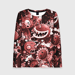 Лонгслив женский Растения против зомби в красном цвете, цвет: 3D-принт