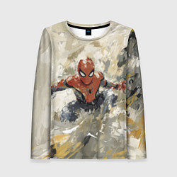 Лонгслив женский Человек - паук маслом, цвет: 3D-принт