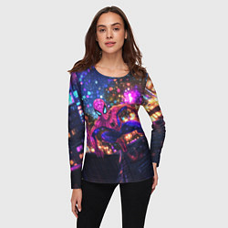 Лонгслив женский Человек-паук и фиолетовый свет, цвет: 3D-принт — фото 2
