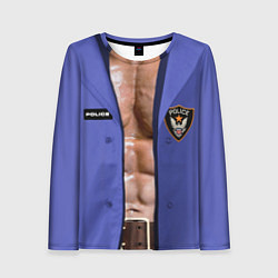 Лонгслив женский Костюм полицейского с накаченным торсом, цвет: 3D-принт